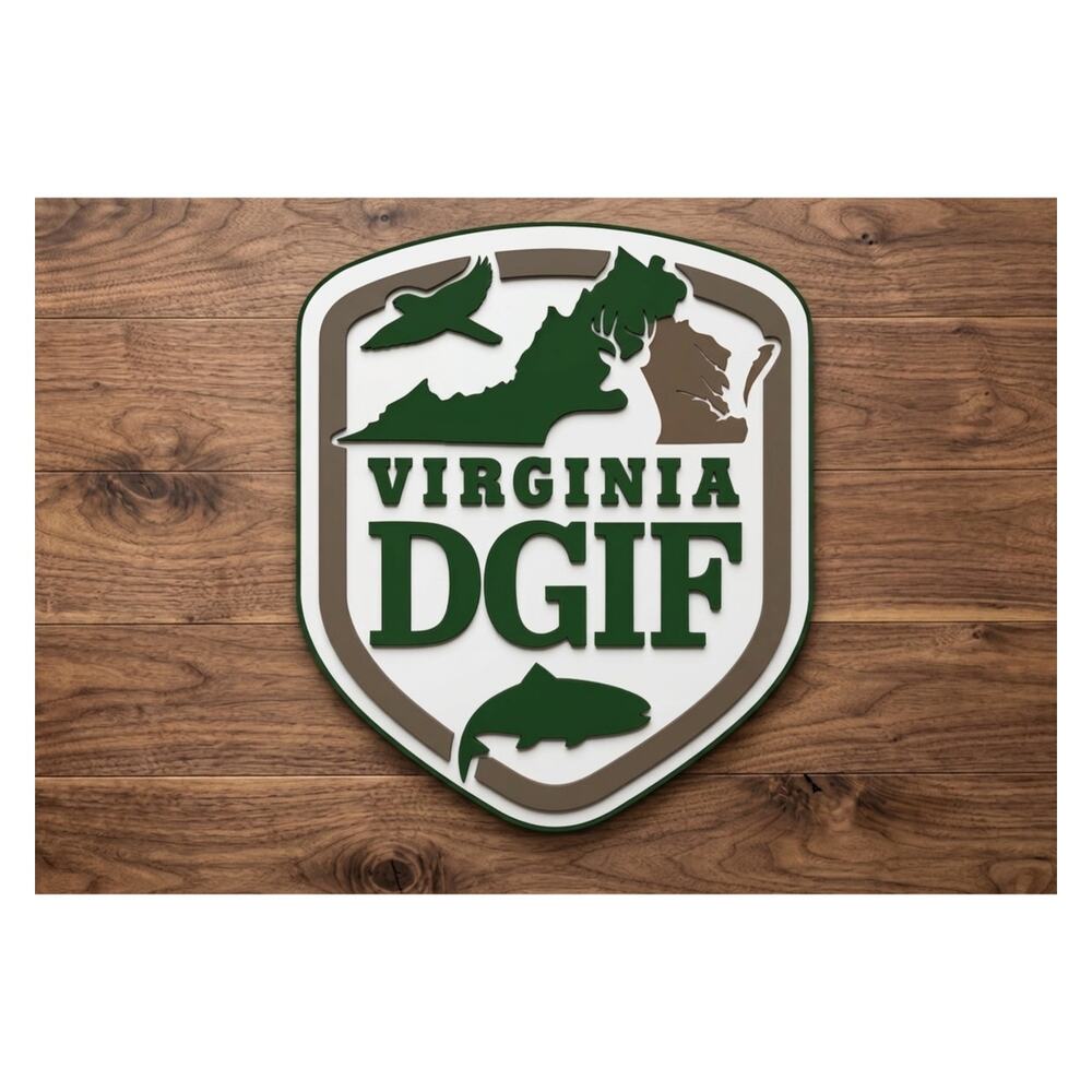 Virginia Department of Game and Inland Fisheries Sign DNR Hunt Fish Camp Trail